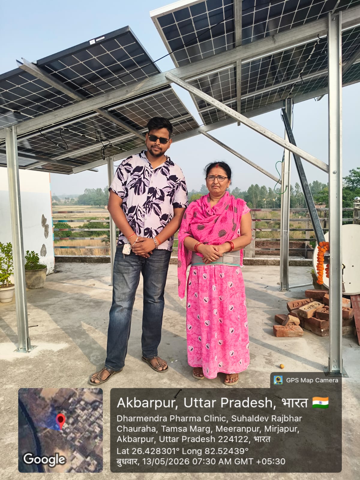 Solar installation in Meeranpur, Akbarpur